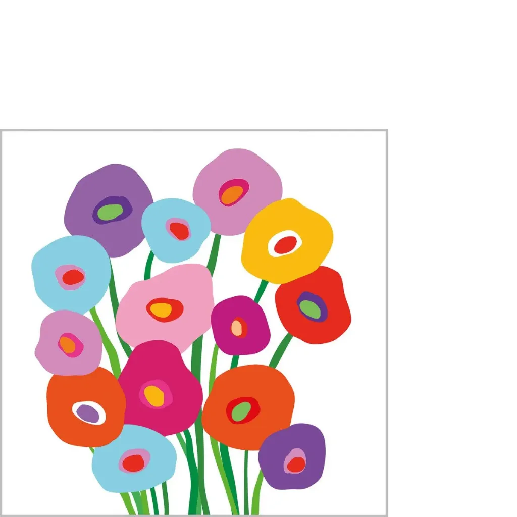 [2700007] Serviettes De Table Super Bouquet Napkin 25x25Cm