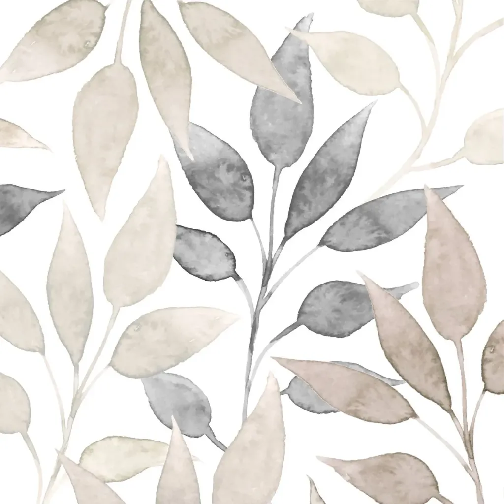 [2700015] Serviettes De Table Scandic Leaves White Napkin 33x33Cm