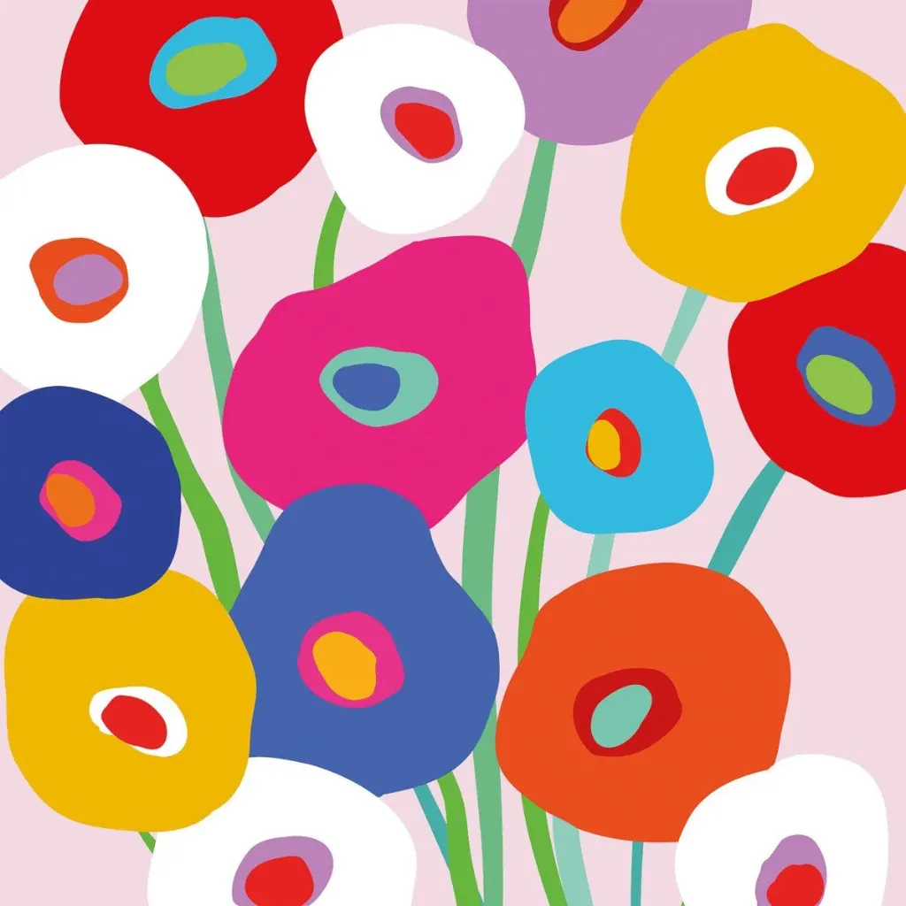 [2700018] Serviettes De Table Super Bloom Napkin 33x33Cm
