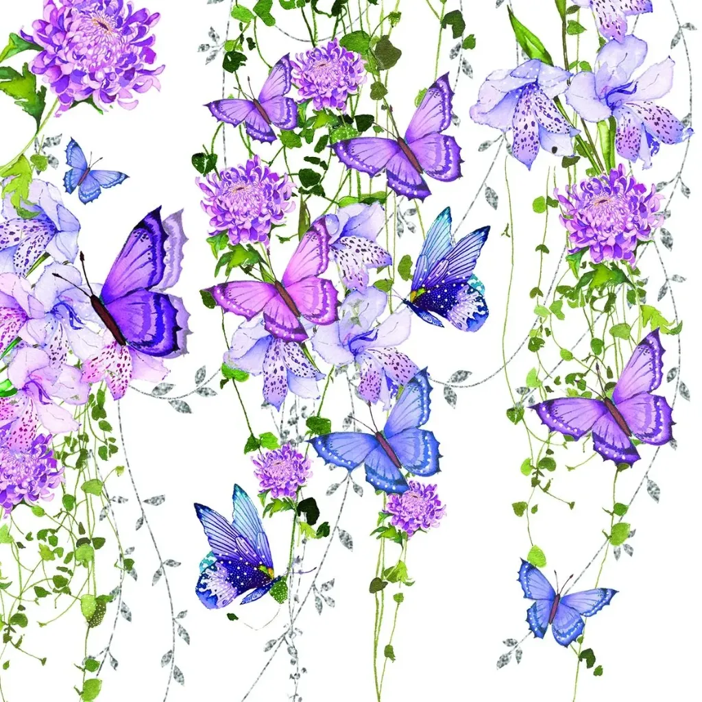 [2700021] Serviettes De Table Butterfly Splash 33x33Cm