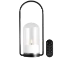 Lanterne D'Extérieur - Outdoor Lantern Set With Glass Dome, Handle, Candle 84005, Remote 2X C