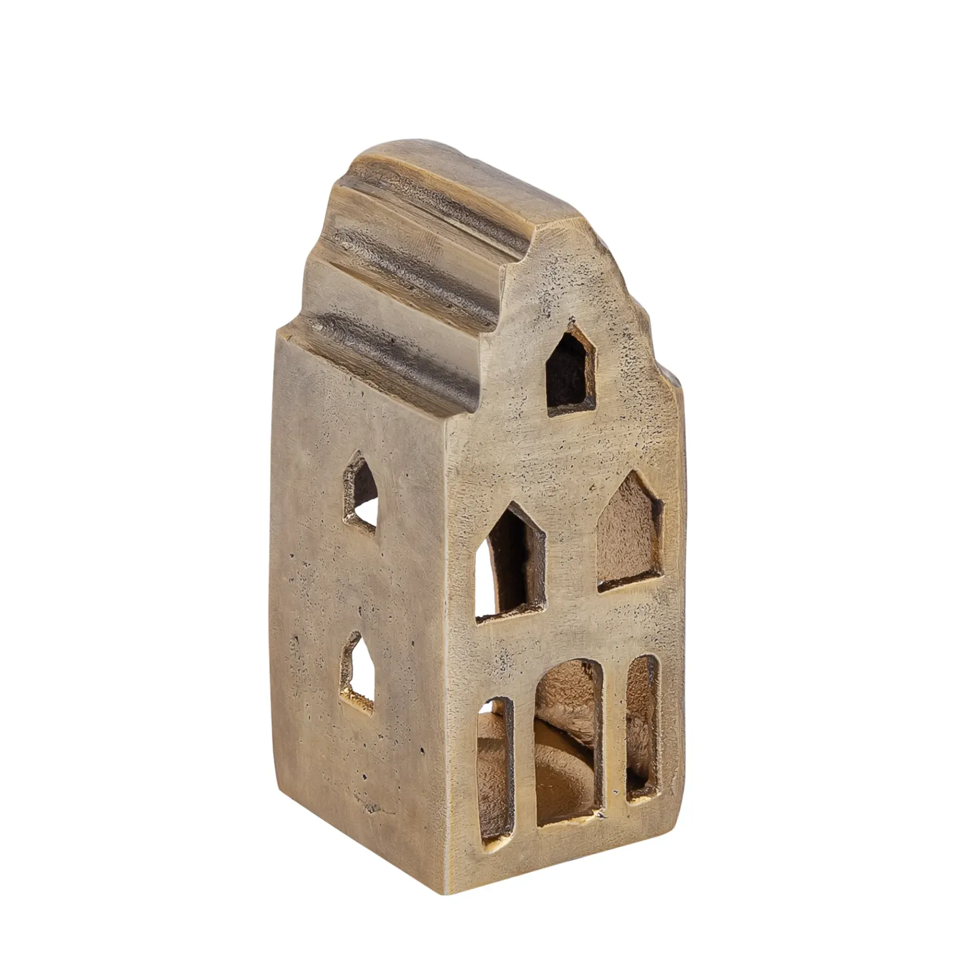 Saril Gold casted alu decoration statue house S 5,5 x 5,5 x 12,5cm