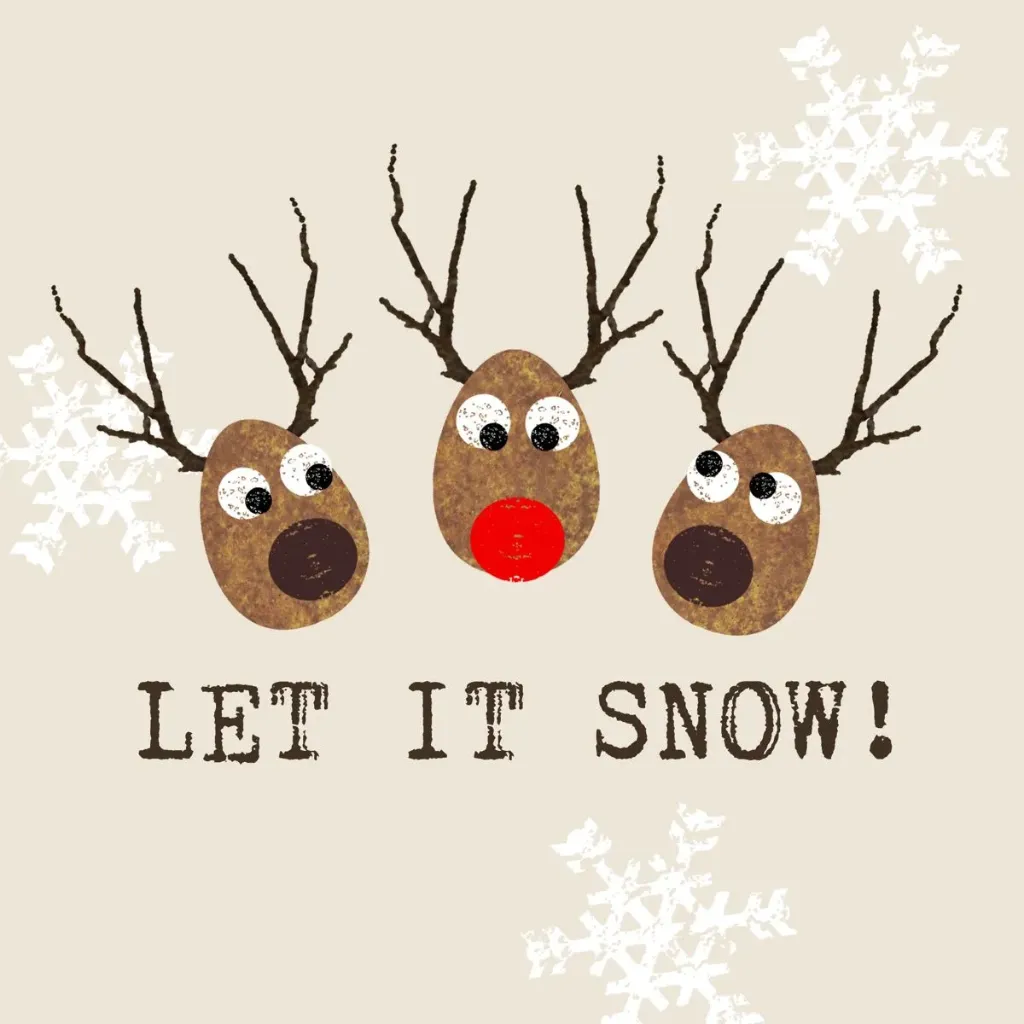 Serviettes De Table Let it Snow Cream Napkin 33x33Cm
