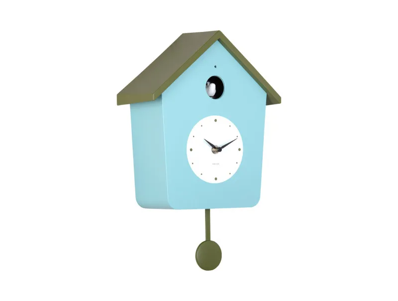 Horloge Murale Coucou - Wall Clock Cuckoo Light - Misty Blue & Army Green