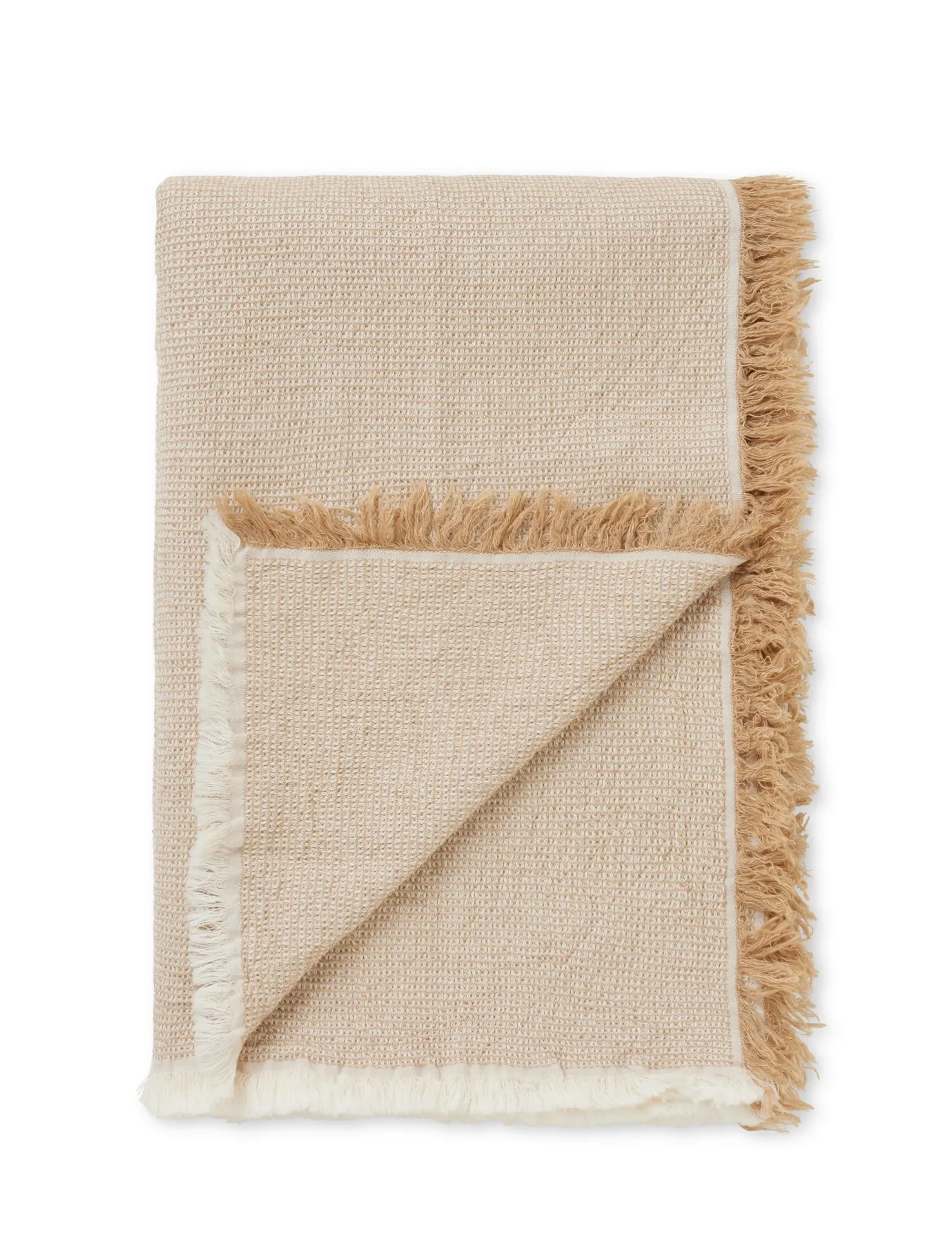 Plaid Daisy Throw Camel 130X180Cm 80% Organic Cotton, 20% Linen