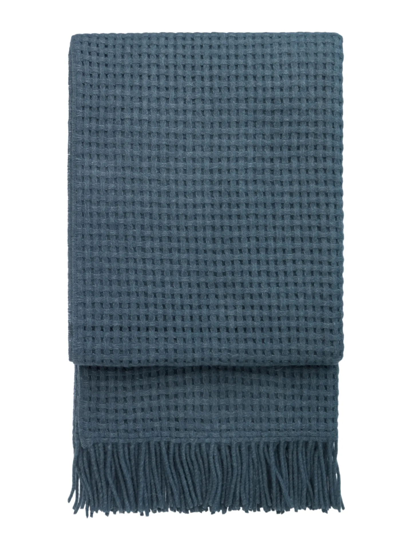 [1200008] Plaid Basket Throw Orion Blue 130X200Cm 35% Alpaca Wool, 35% Sheep Wool, 30% Other Fibers (Recycled)
