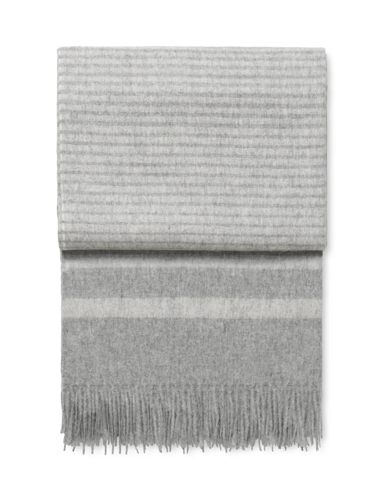 Plaid River Throw Light Grey/Ivory 130X200Cm 50% Alpaca Wool, 40% Sheep Wool, 10% Other Fibers (Recycled)