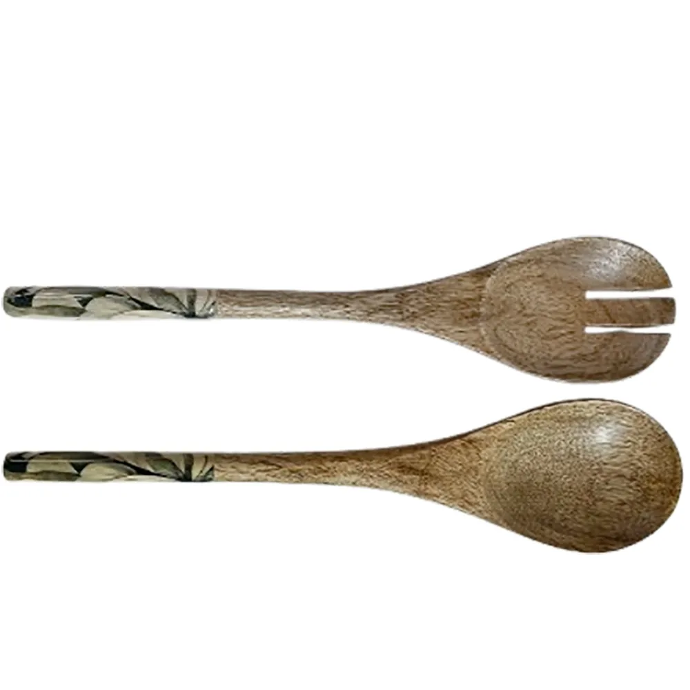 Couverts À Salade - Servers Mango Black Ikat Set Of 2