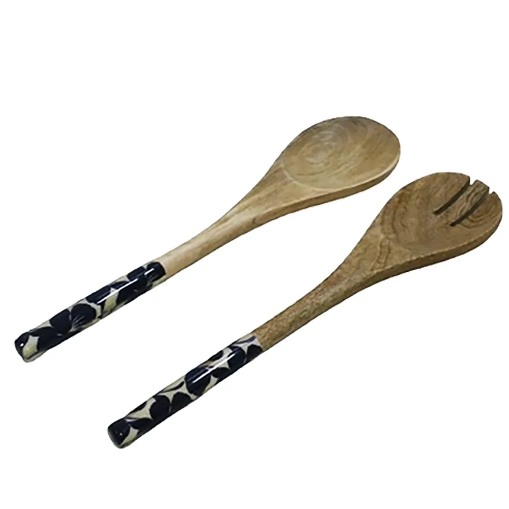 Couverts À Salade - Servers Mango Black Bloom Set Of 2