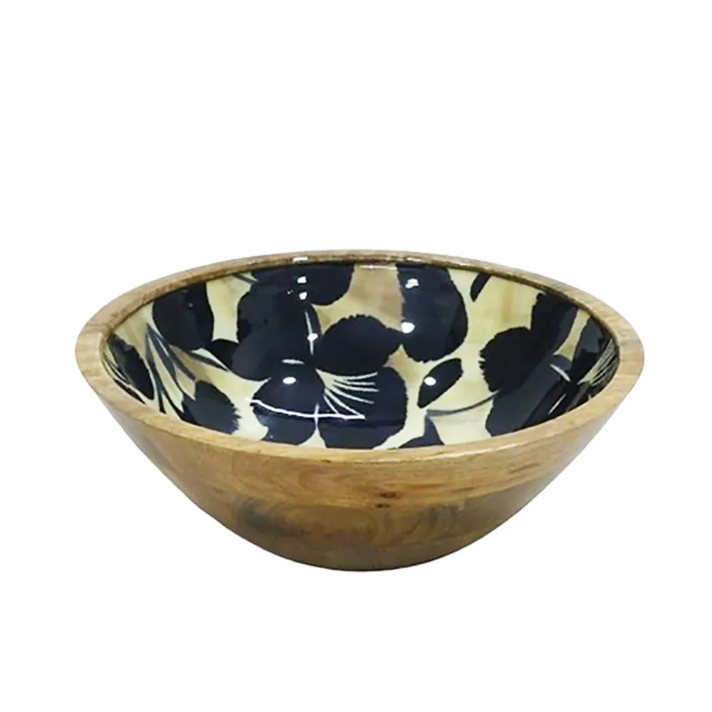 Saladier - Salad Bowl Mango Black Bloom 24*8Cm