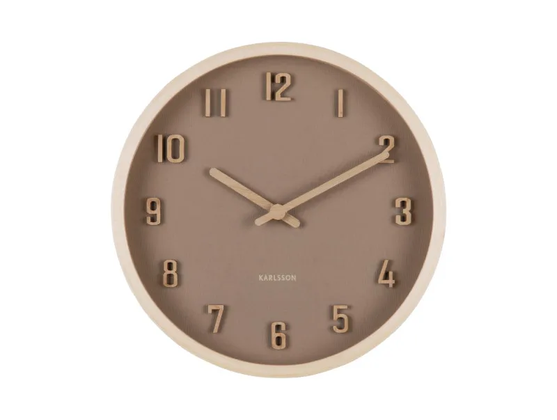 Wall Clock Nervadura Small Soft Brown W. Light