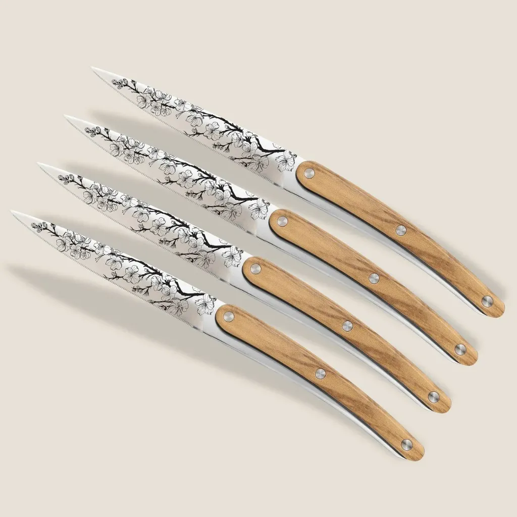 4 Deejo De Table Restaurant, Miroir, Plastique Façon Olivier, Sakura