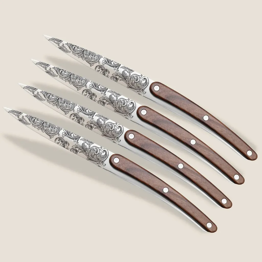 4 Deejo De Table Restaurant, Miroir, Plastique Façon Palissandre, Floréal