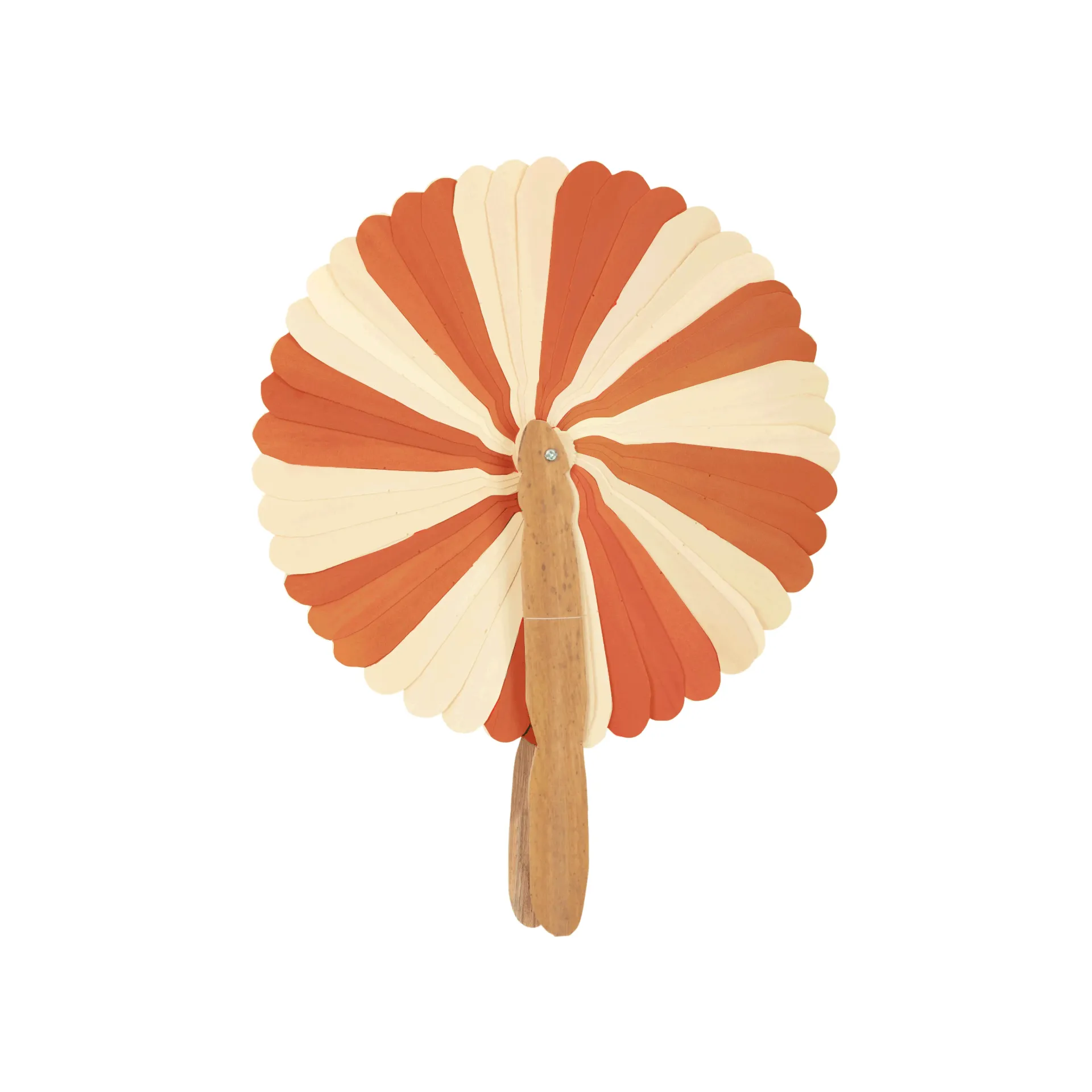 Eventail Kep Naturel-Terracotta 3-3  : En Feuille De Palmier