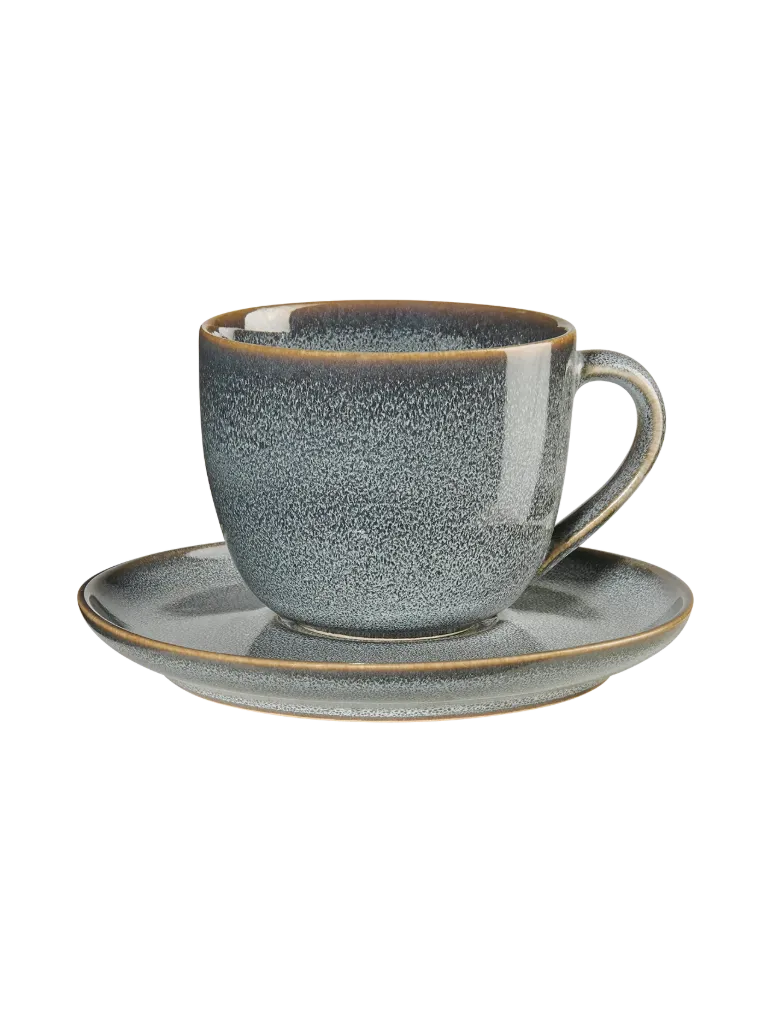 [0500033] Tasse A Cappuccino Avec Soucoupe, Denim Saisons     